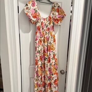 Show Me Your MuMu Floral Maxi Dress - Pink, Orange, Yellow